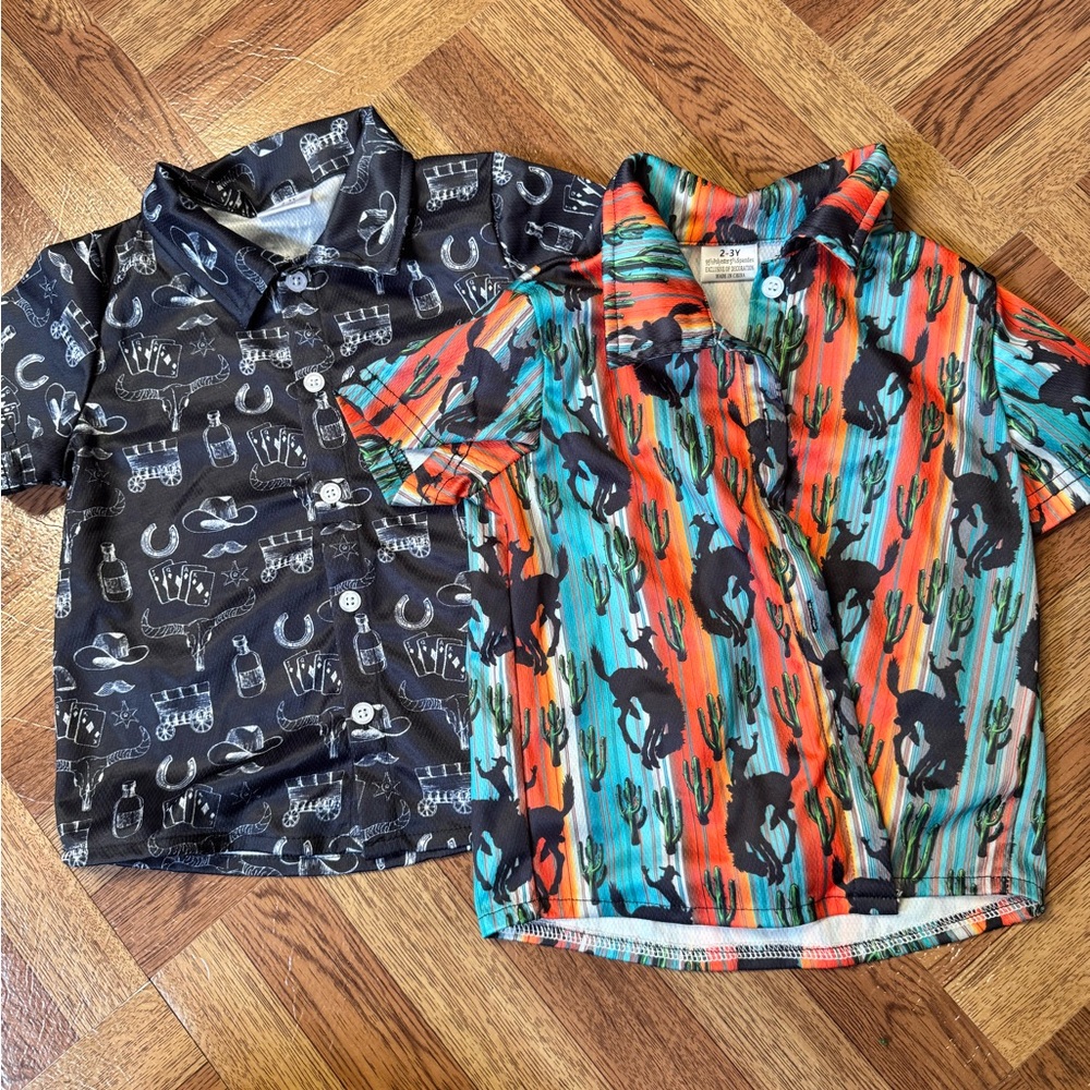 Button up boys western shirts